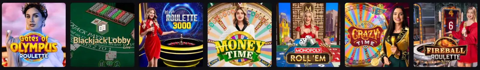 Lucky Circus Casino Live-Roulette und Spielshows mit Crazy Time, Money Time und Fireball Roulette